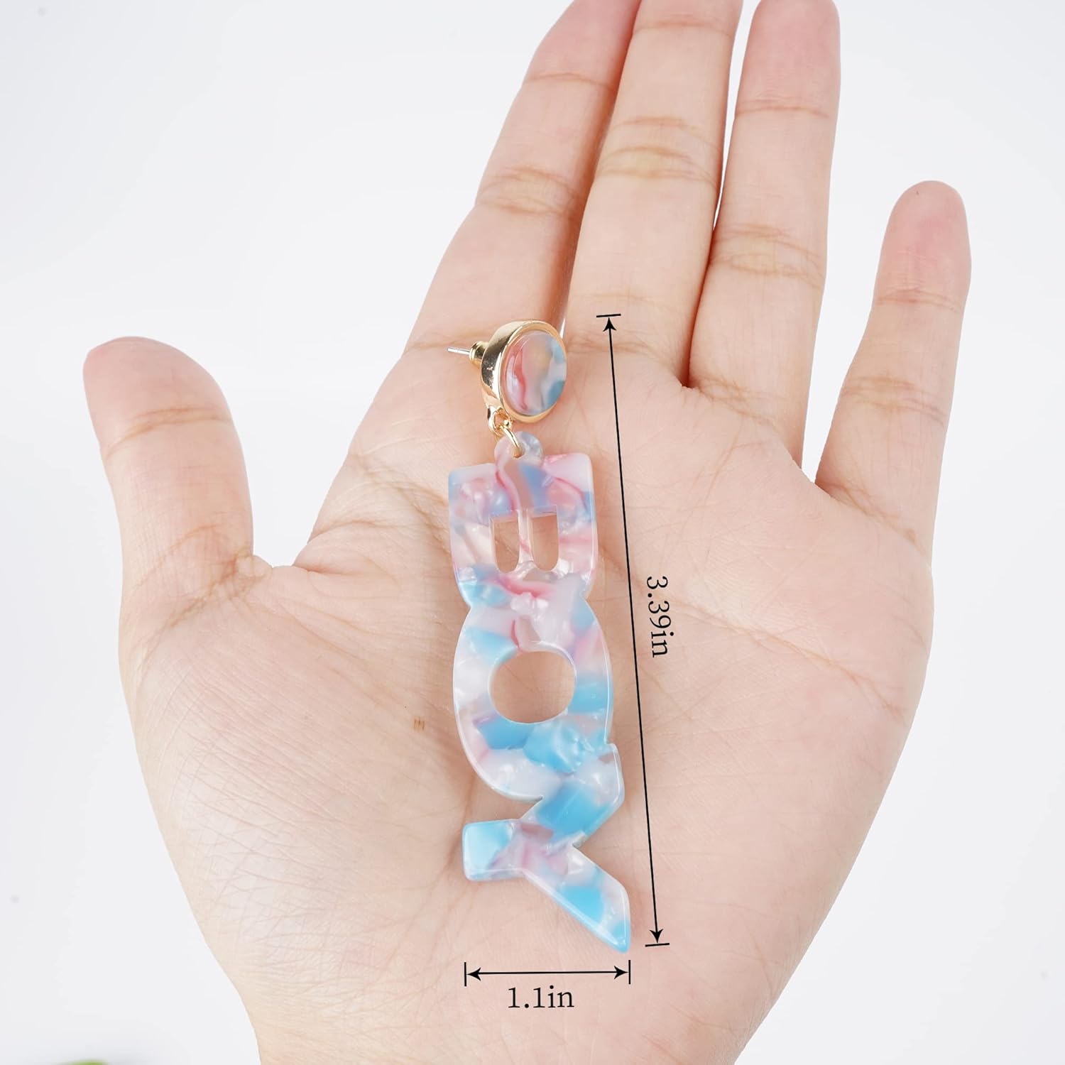 Gender Reveal BOY GIRL Sign Earrings - Beautiful Design, Blue Pink, Safe Materials, Pregnant Mother, Party – by ZouYee