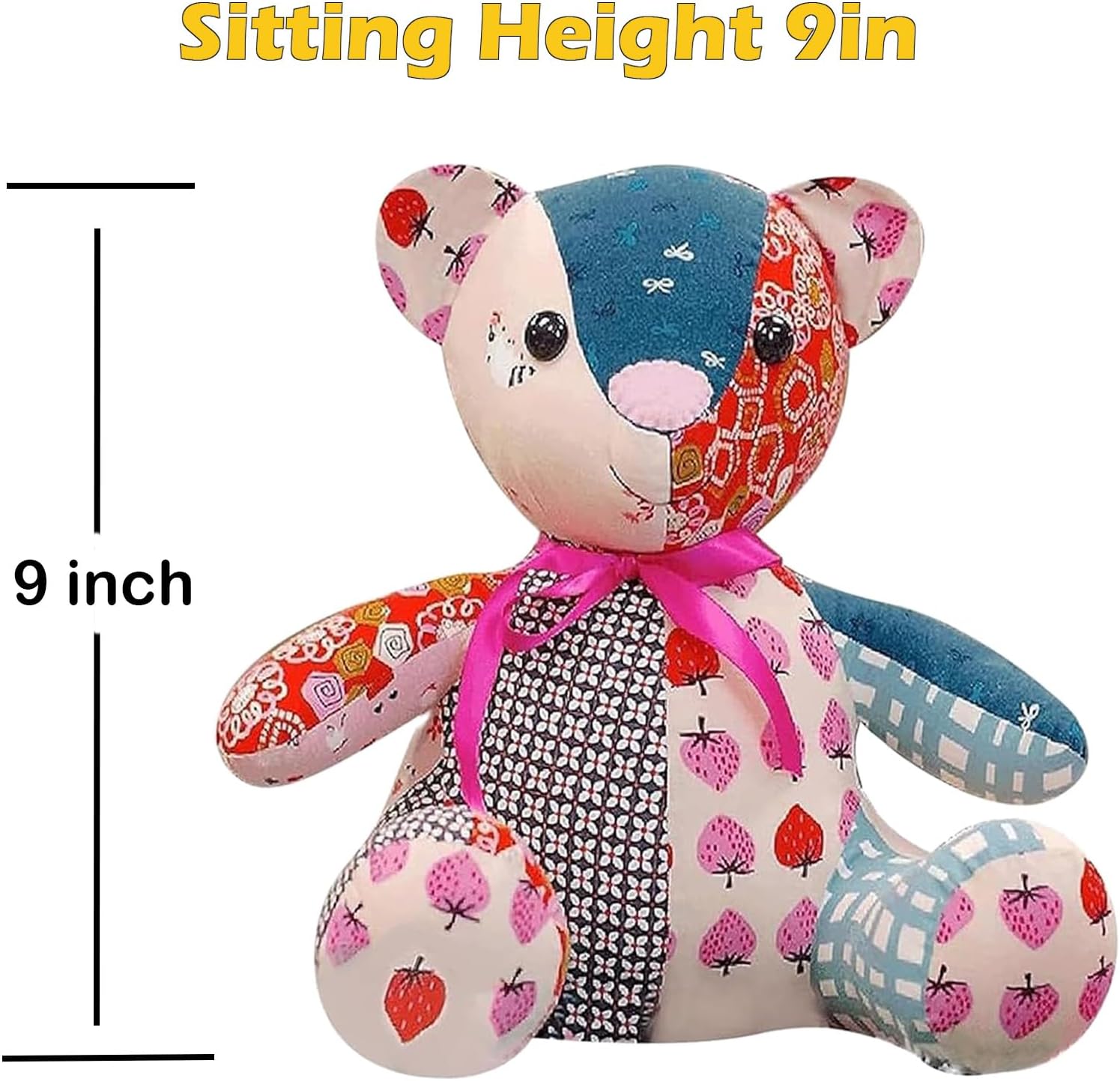 15in/Sitting Height 9in Fosdonge Acrylic Memory Bear Template Ruler Set with Detailed Instructions, Sewing Patterns for Beginners, Teddy Bear Quilting templates (Sitting Height 9in)