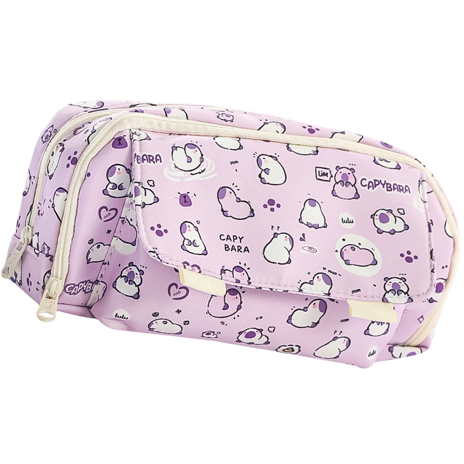 Buxuaaaa A Buxuaaa Capybaras Canvas Pencil Case Stylish Pen Bag With Multiple Compartments Stationery Holder For Students Nd Rtists School Pencil Box