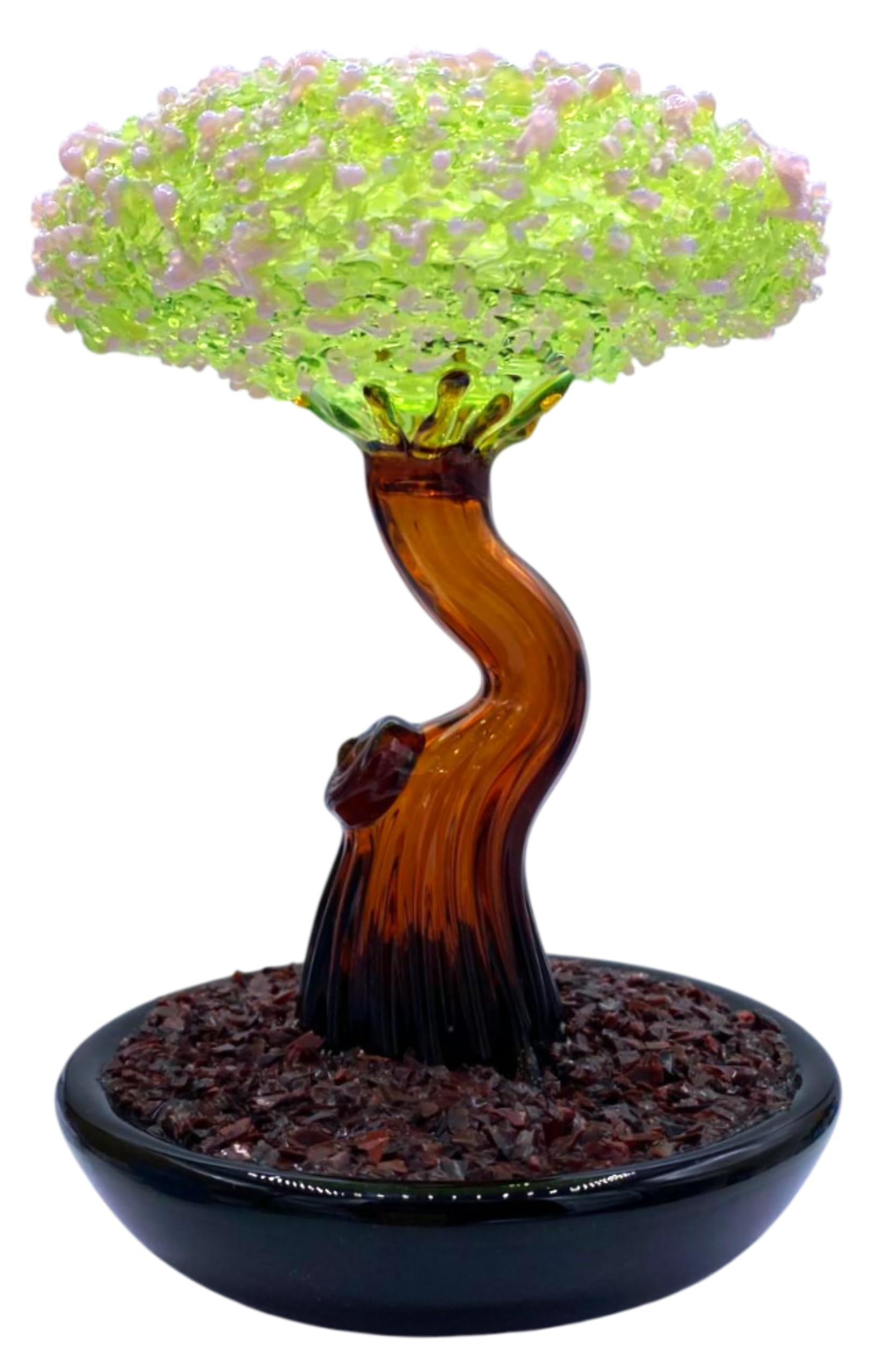Sculpture décorative en verre Bonsaï : arbre d'art moderne pour décoration maison