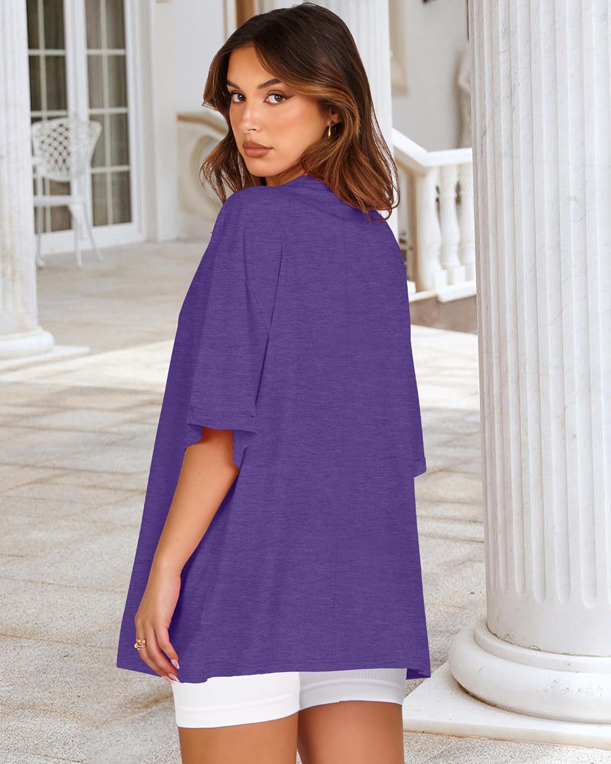 Oversized Tshirts for Women Summer Short Sleeve Casual Basic Tee Tops Loose Fit Shirts - Image 6