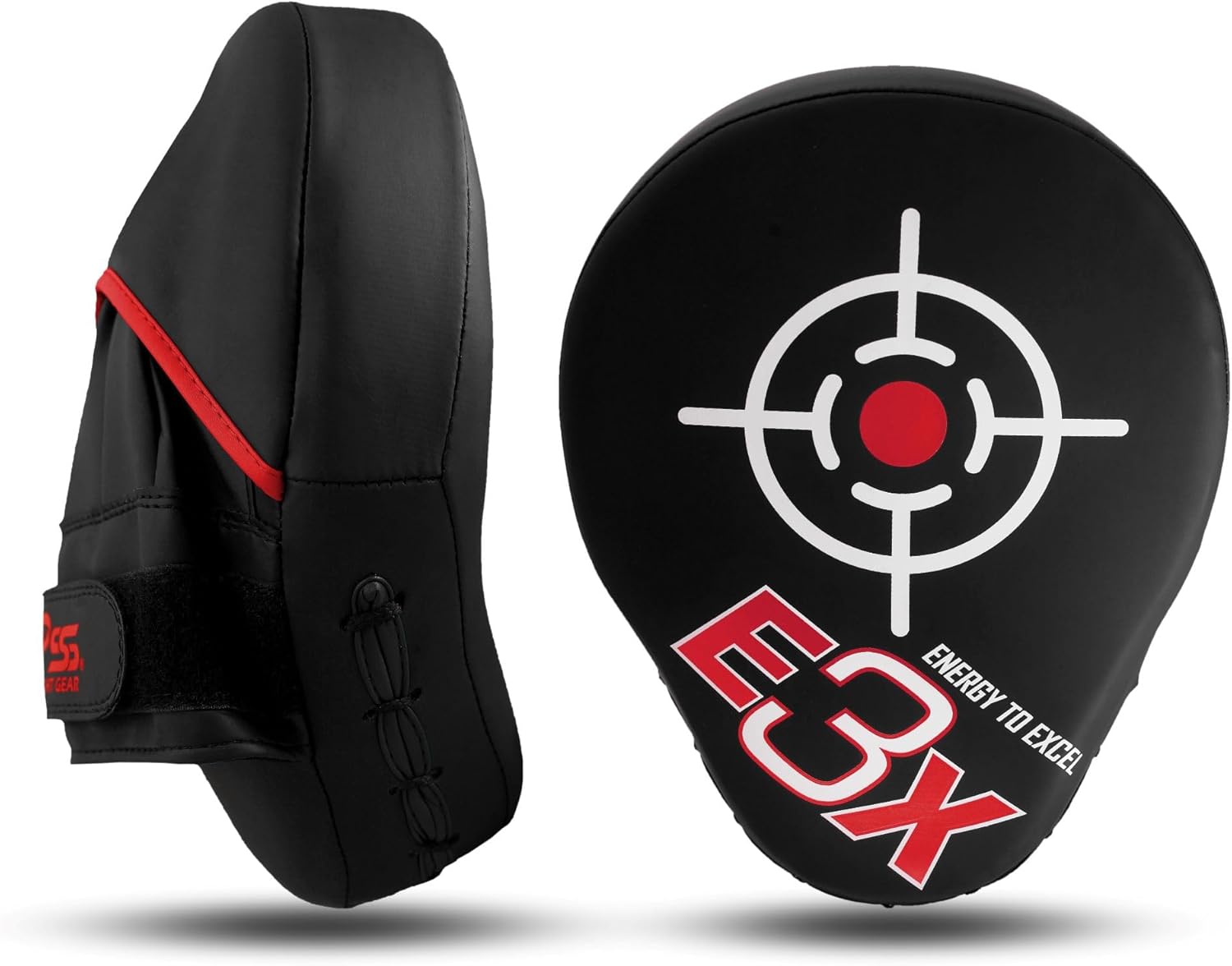 PSS Boxing Focus Pads - Hook & Jab Punch Mitts for MMA, Kickboxing, Karate, Muay Thai, and Taekwondo Training - Hand Target Strike Shield Punching Gloves Pad