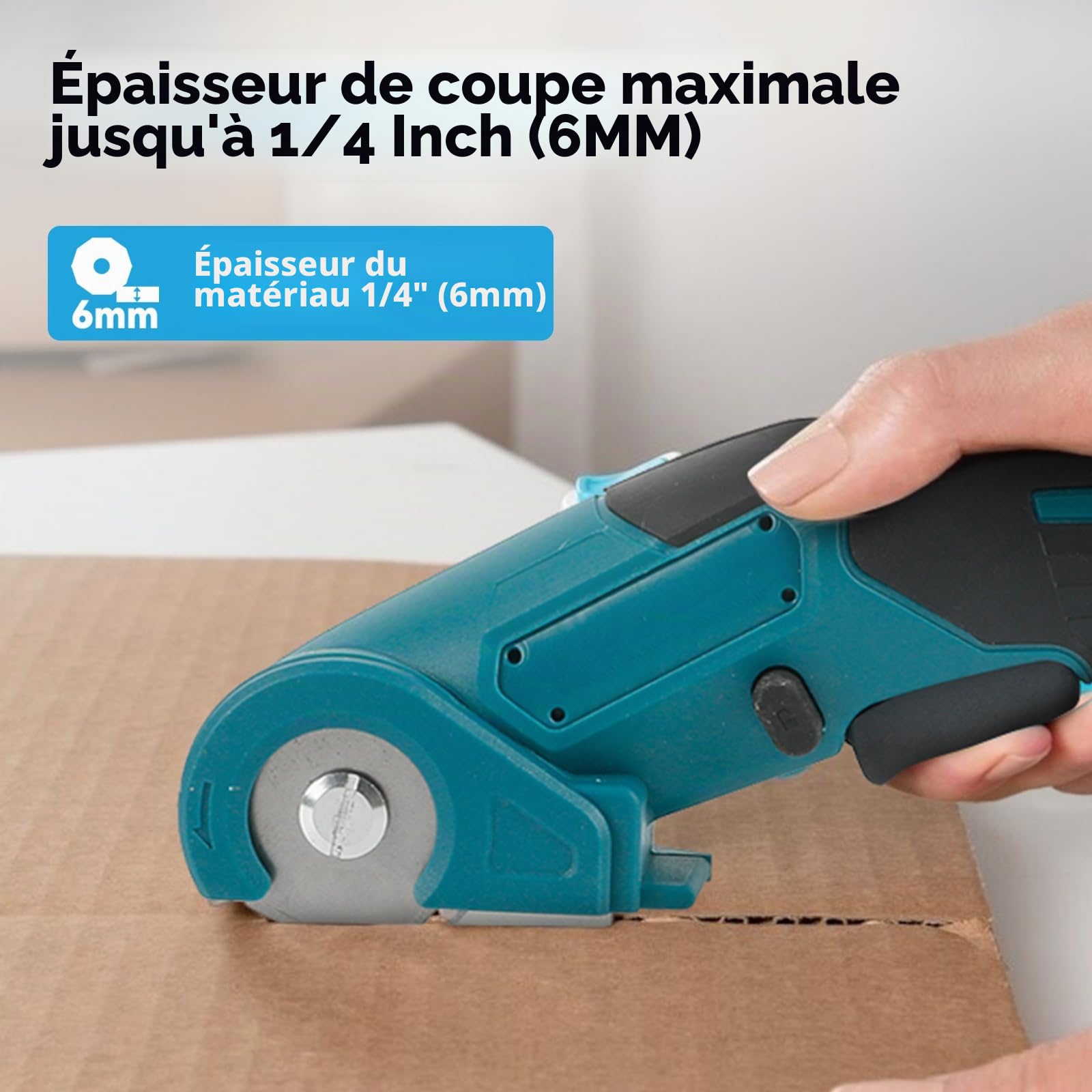 Coupe-carton électrique pour Makita 18 V, ciseaux à tissu sans balais avec 3 lames, verrouillage de sécurité, coupe-rouleau à batterie portable pour tapis, cuir, films plastiques, aluminium