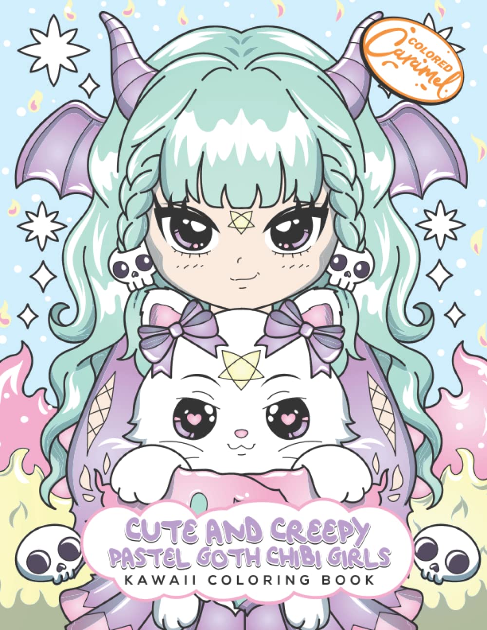 Cute and Creepy Pastel Goth Chibi Girls Kawaii Coloring Book