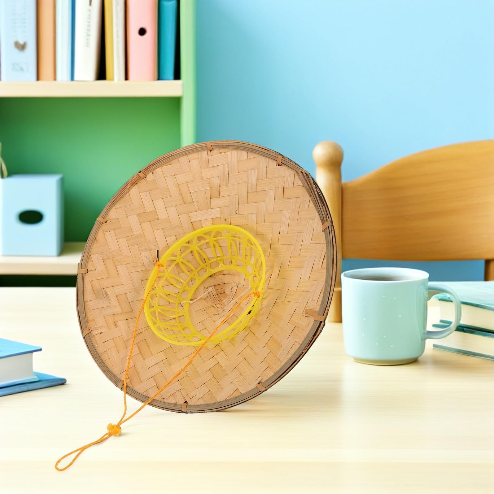 TEHAUX Samurai Japanische Ananas Konische Ananas Japanischer Bambus Samurai Hut Cosplay Kegelhut Reishut Für Bauern Gewebter Schwarz