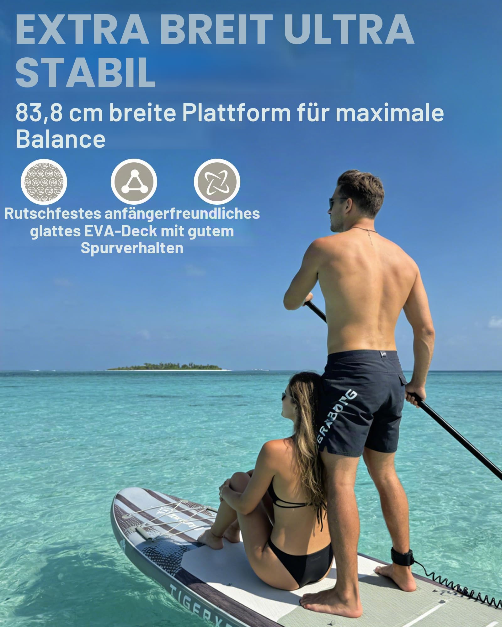 TIGERXBANG Aufblasbares Paddle Board, Stand Up Paddling Board für Erwachsene/Kinder, Komplettes ISUP-Surf-Set, Rosa/Grün