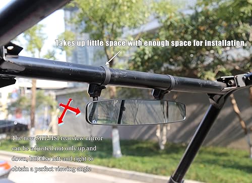 Miniatura 9 de Espejo UTV, material de aleación de aluminio, nuevo espejo retrovisor RZR 2022 ajustable para mejor visión, para jaula antivuelco de 1.6 a 2