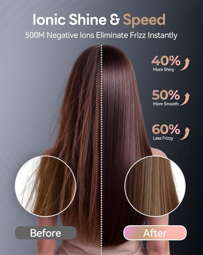 Secador de cabello con 160000RPM y tecnología iónica miniatura 7