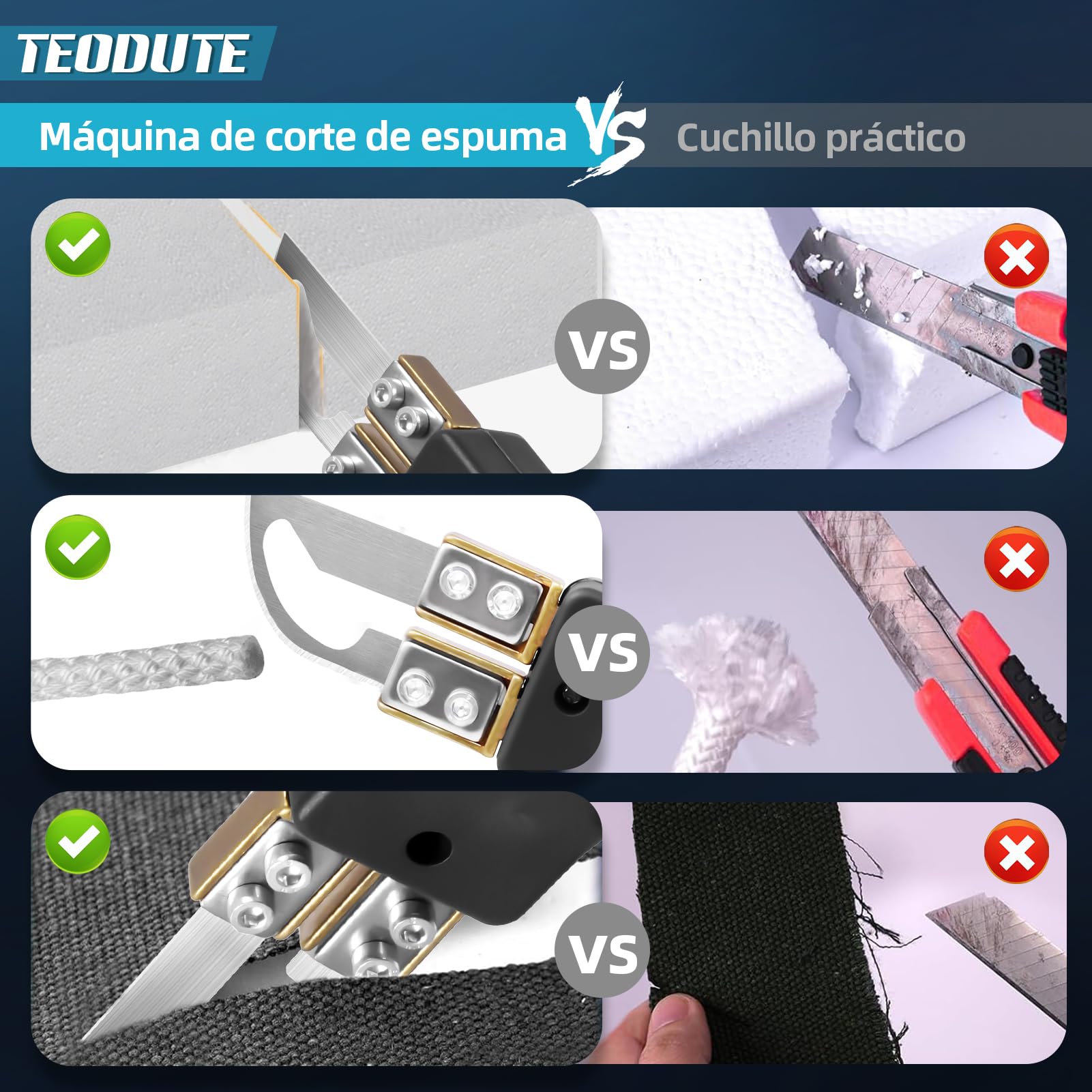 Cortador Poliestireno, Cortador de Espuma con 3 Cuchillas Nichrom, 0-600℃ 300W Cortador de Espuma Eléctrico, para Poliestireno EPS EPP KT Board EVA PU