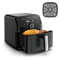 Moulinex Easy Fry Mega, Friggitrice ad Aria Versatile 7,5L, 2kg per 8 Persone, 1700-2020W, Capacità Extra-Large, 9 Programmi di Cottura, Esperienza Personalizzata con My Moulinex, Colore Nero, EZ8558