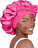 Vista 7 de YANIBEST Adjustable Silk Bonnet for Sleeping Women Double Layer Satin Bonnet Reduce Friction Prevent Frizz Curly Hair Salvia