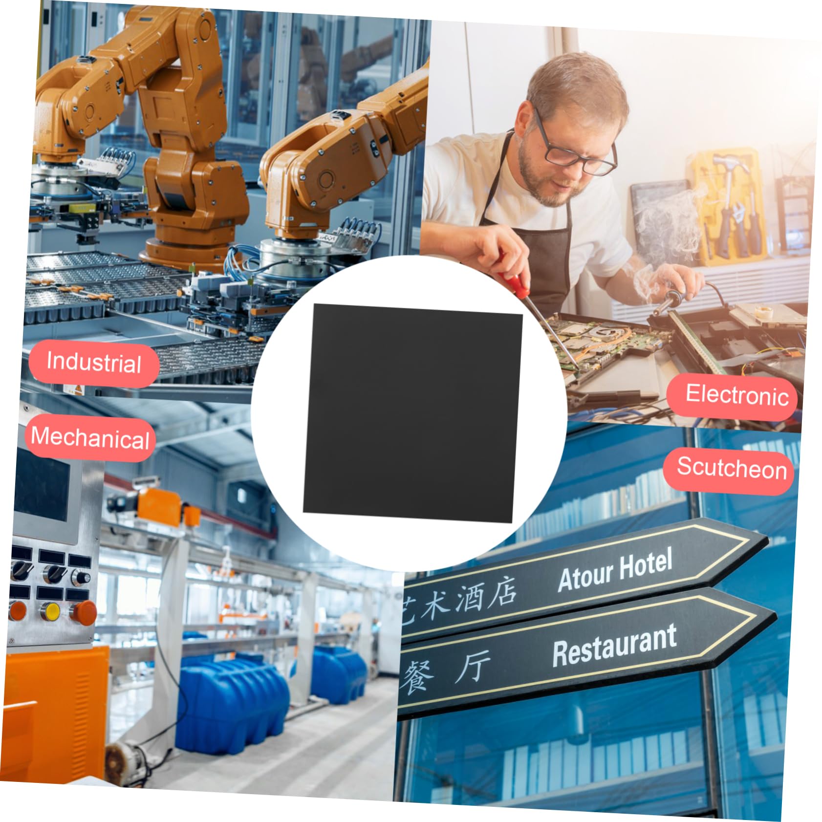 FUNOMOCYA 5pcs Aluminum Plaques Anodized Finish Signage Aluminum Metal Plate Engraving Blanks Plate for Crafting Printing DIY Projects