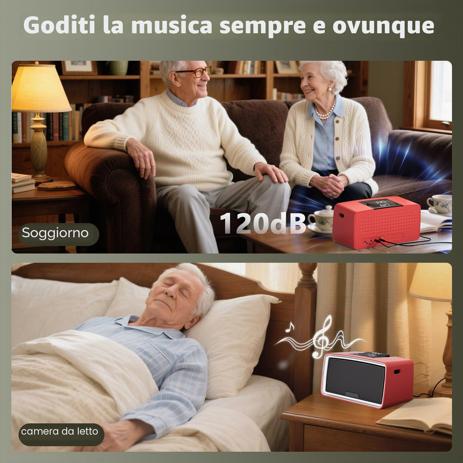 Semplice lettore MP3 con pulsanti grandi e funzionamento facile, ideale per anziani, ipovedenti, pazienti affetti da demenza/Alzheimer, lettore audio - non richiede WiFi o Bluetooth, con scheda TF da