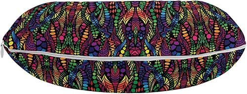 Miniatura 2 de Lunarable Abstract Travel Pillow Neck Rest, Trippy Contrast Tones Featured Fractal Forms Creative Colorful Effects Graphic Art, Memory Foam
