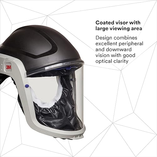 Miniatura 10 de 3M PAPR Versaflo - Casco respiratorio M-407 para respiradores purificadores de aire alimentados visera de policarbonato recubierto de primera