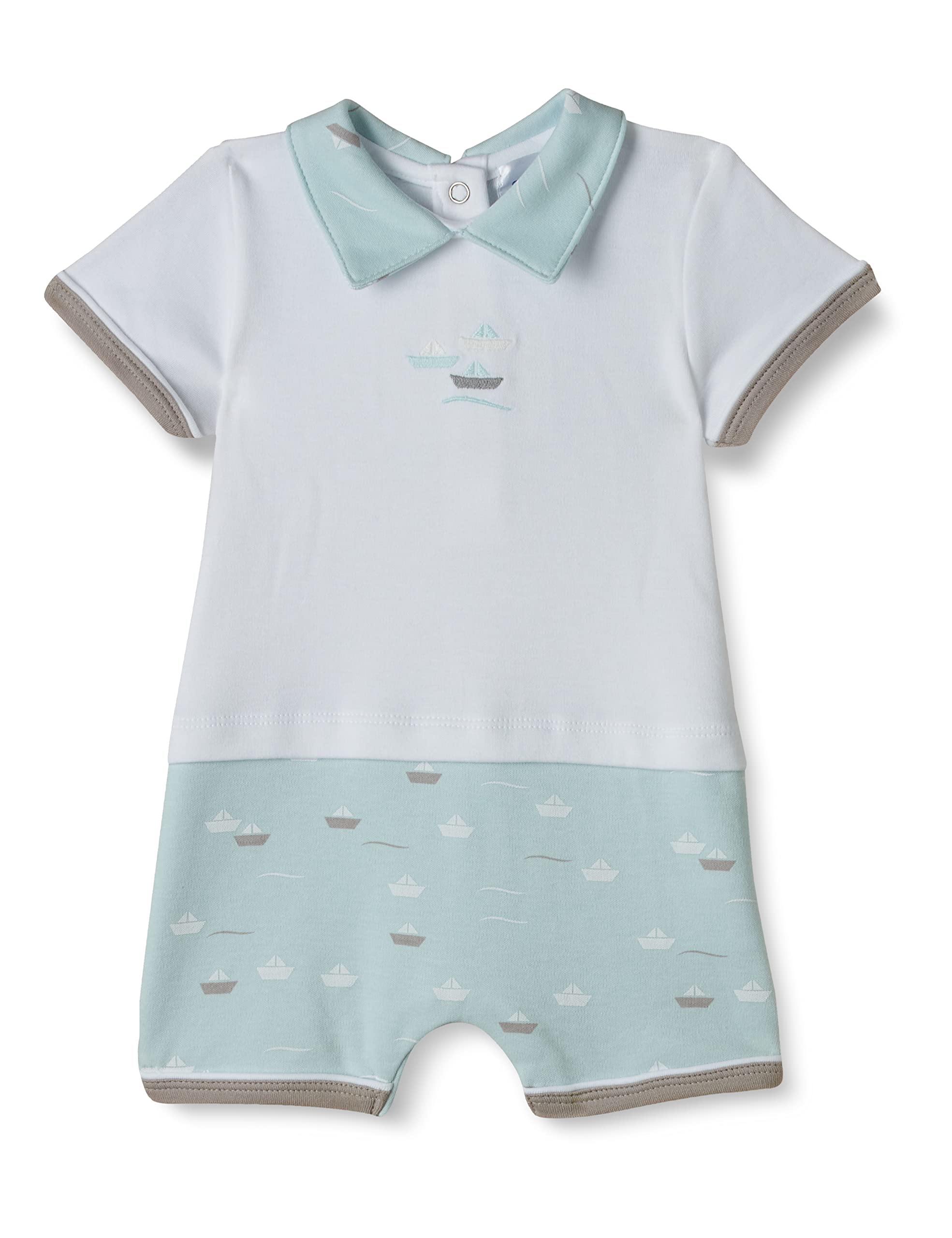 MOON 100% Cotton Romper With Collar