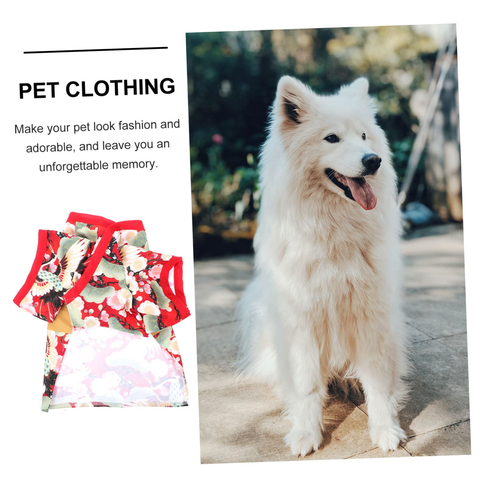 BESPORTBLE 3pezzi Abbigliamento Stile Giapponese Per Cani e Gatti Vestito Kimono Per Piccoli Animali Domestici Per Feste e Occasioni Speciali