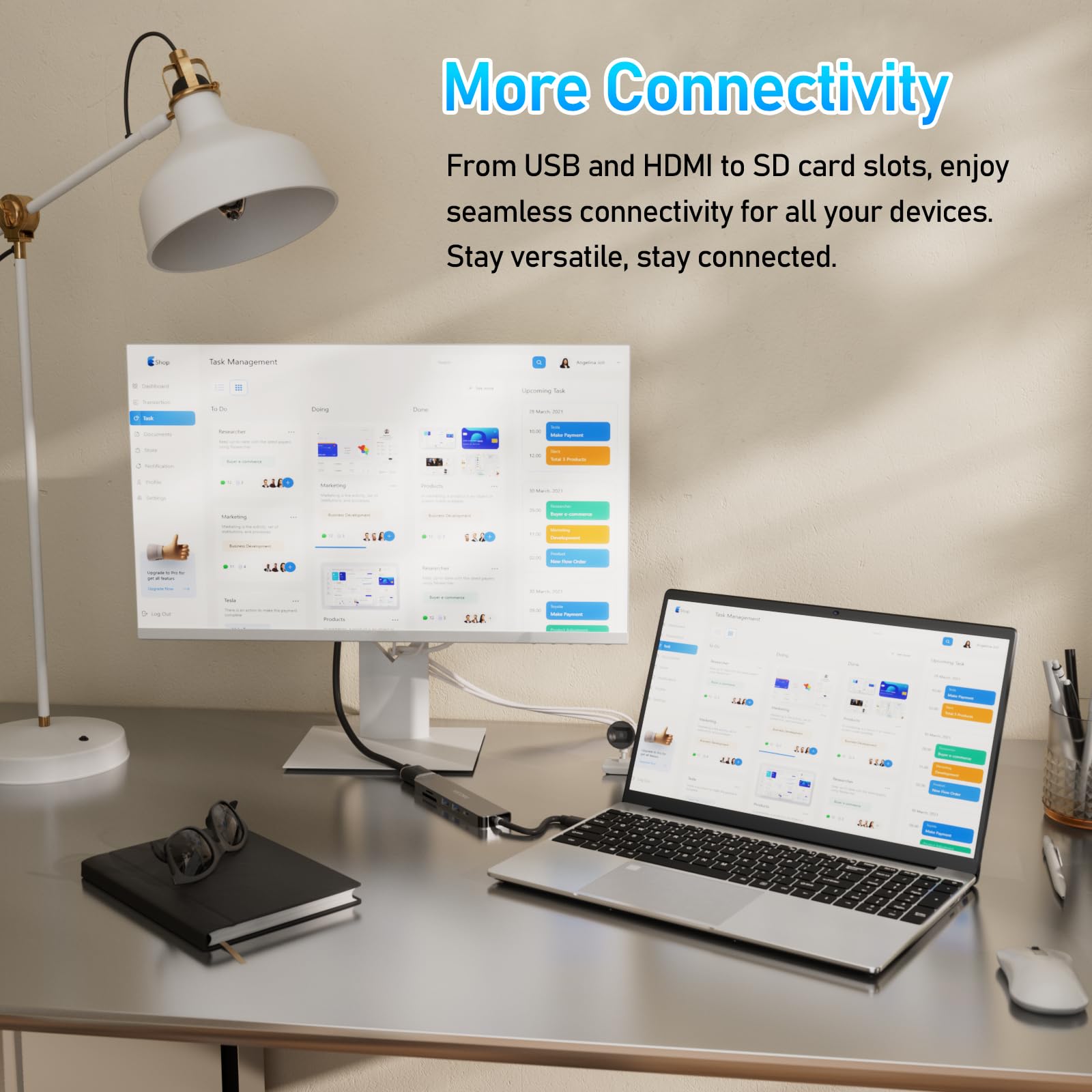 15.6" Laptop Computer Notebook, 16GB RAM, 1TB NVMe SSD, 4-Core N95 Processor, FHD Display, Backlit Keyboard, Fingerprint, Webcam, Bluetooth, WiFi, Win 11 Pro, 10TB Upgradeable; T152A, Silver