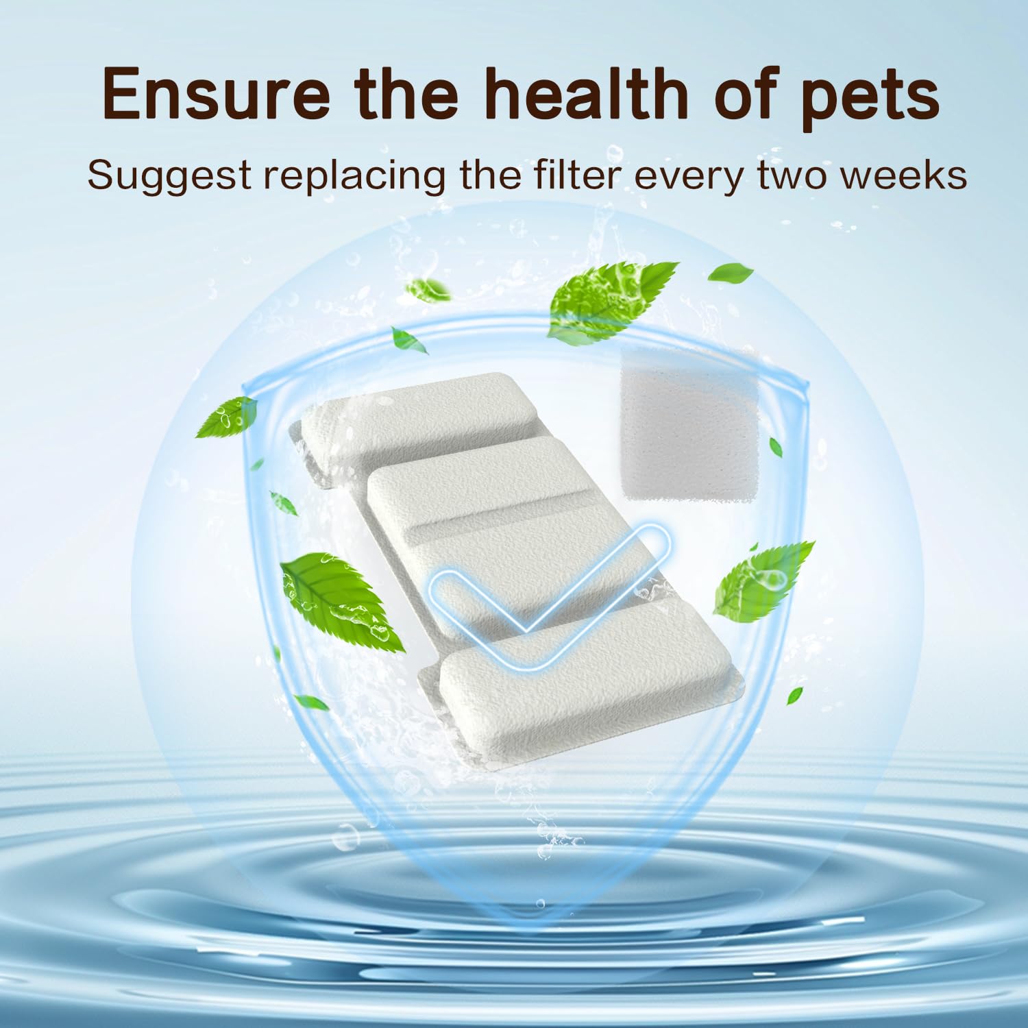 Cat Water Fountain Filter for 108oz/3.2L Stainless Steel Automatic Cat Fountains,Pet Water Dispenser Filter Replacement,Contains 8 Filters and 4 sponges - image 3