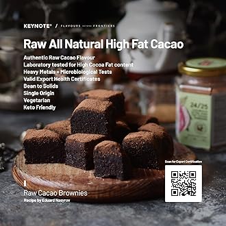 Keynote Cocoa Powder | Raw Flavonoid Rich Non-Alkalized Non-Dutched Natural Unsweetened Cacao | Bean to Powder | Vacuum Packed Glass Jar 140 grams