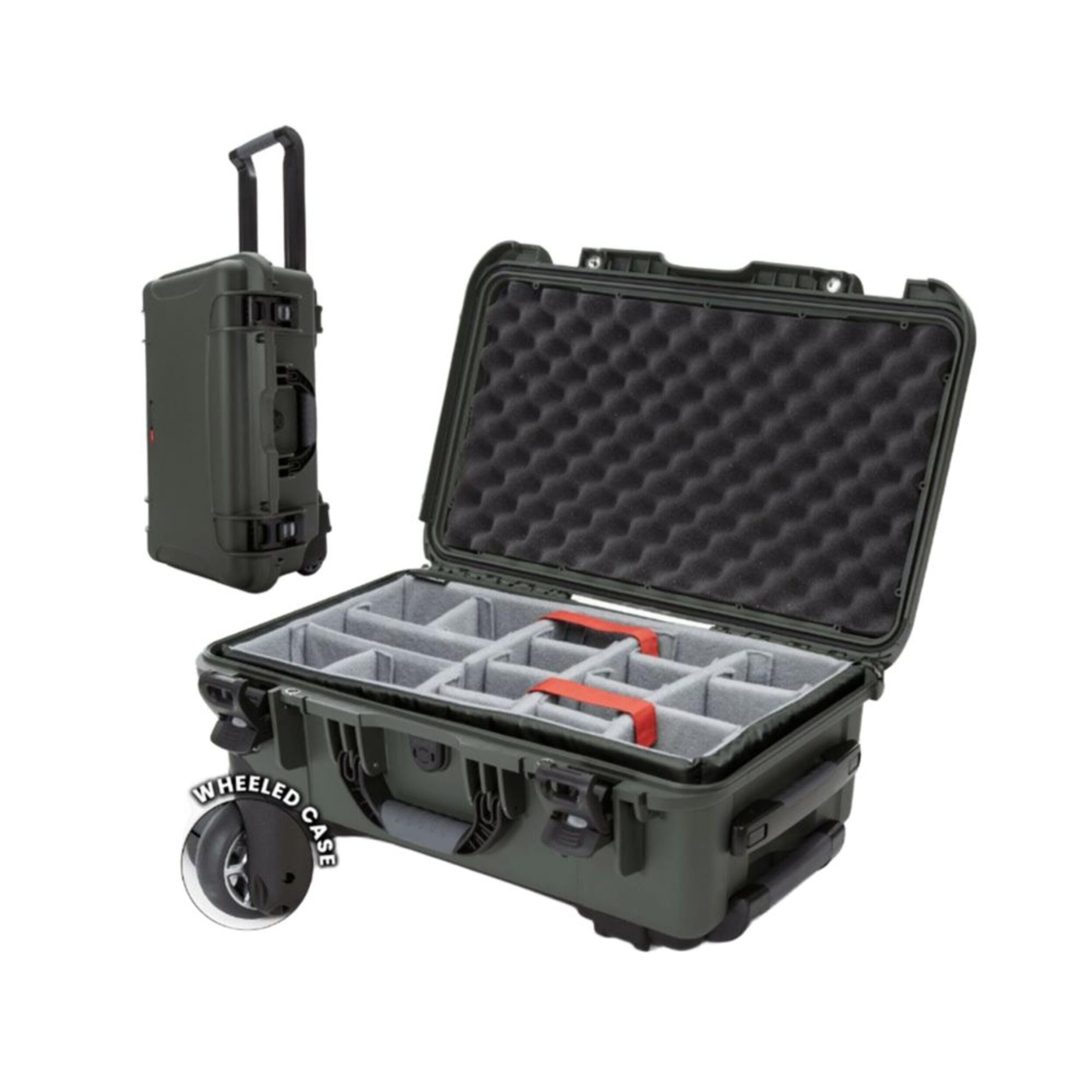 NANUK 935 - Valigia rigida e impermeabile per fotocamera, con divisori imbottiti (25,1 cm x 40,9 x 25,7 cm) (Verde Oliva)