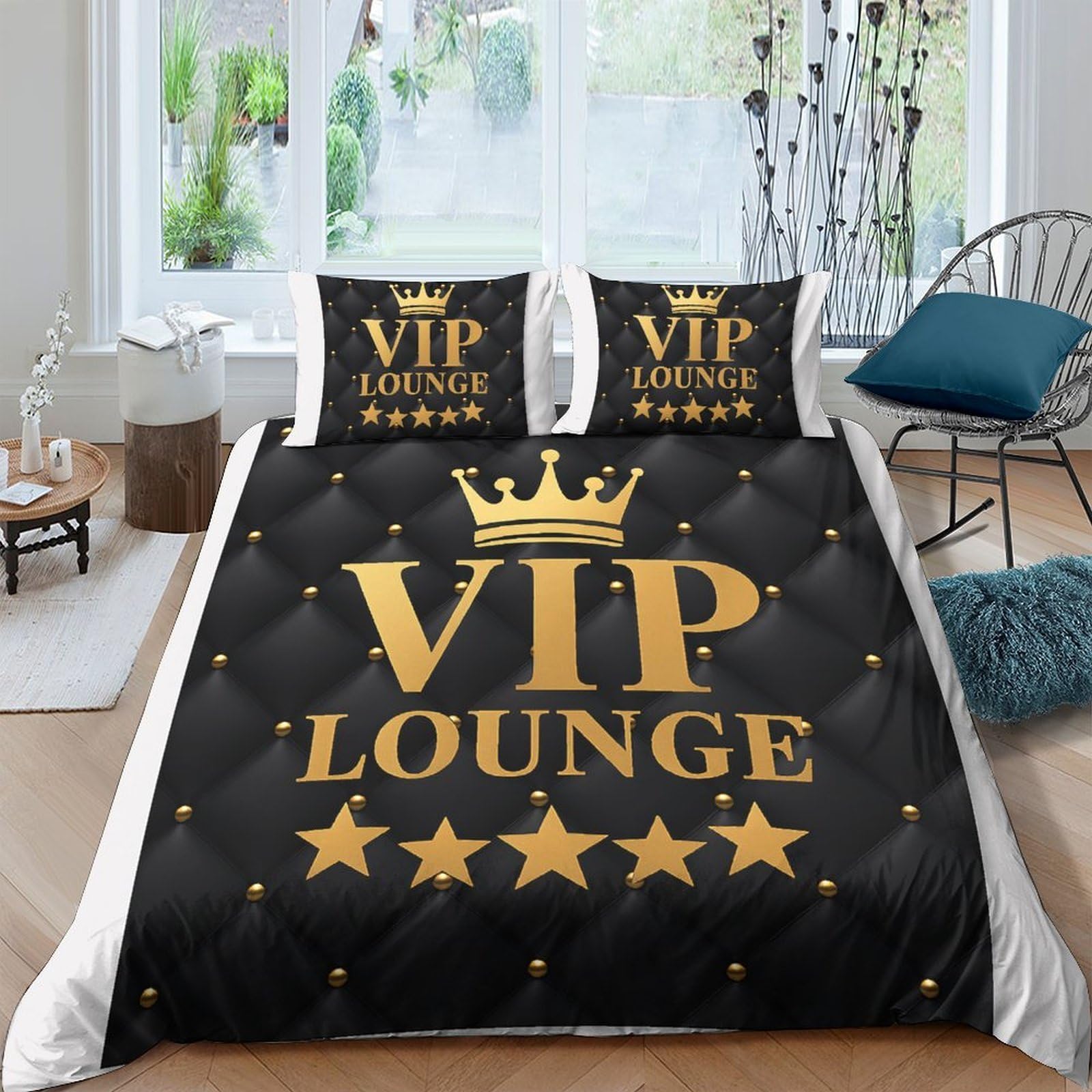 Ctjqhvkz Style-3 3D Printed Black Gold Crown Fitted Sheet Microfiber Soft Vip Lounge Bed Cover For Bedroom Guestroom Dorm Decor Single（135X200cm）