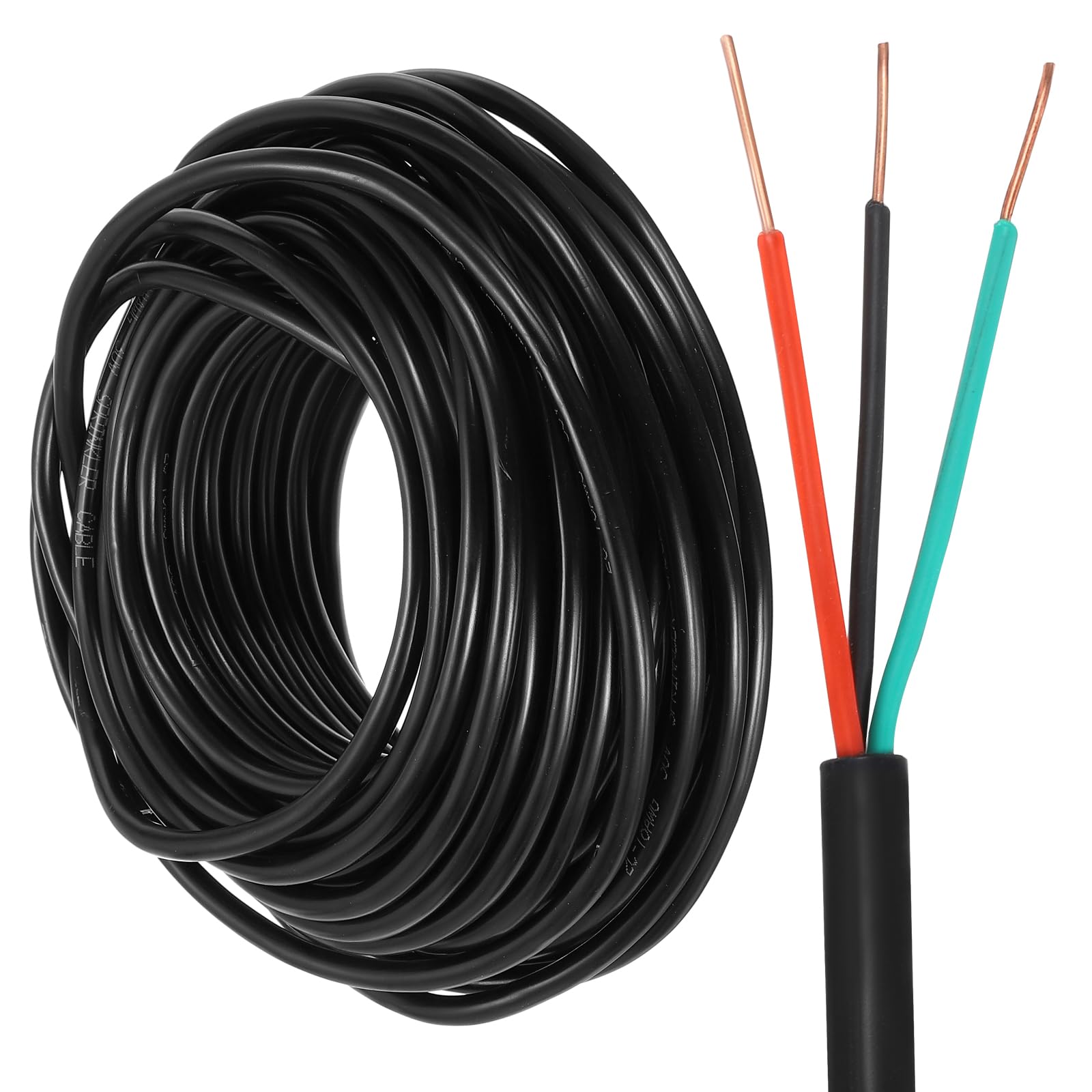 sourcing map 18/3 Sprinkler Wire, 15M/50ft 18 Gauge 3 Conductor Solid Irrigation Wire, PVC Jacket Sprinkler Cable for Underground Irrigation System, Field Central Control System, Thermostat