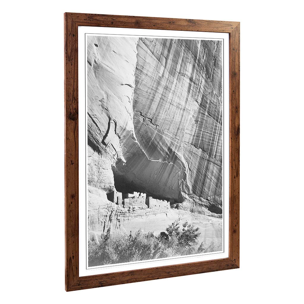 Big Box Art Framed Print of Ansel Adams Canyon de Chelly Arizona Design | Wall Art Picture | Home Decor for Kitchen, Living Room, Bedroom, Hallway, Walnut, A2 / 24.5x18 Inch / 62x45cm