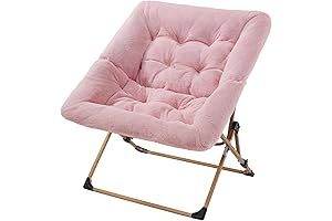 OAKHAM Soft Faux Fur High Back Saucer Chair with Saucer Base for Girls