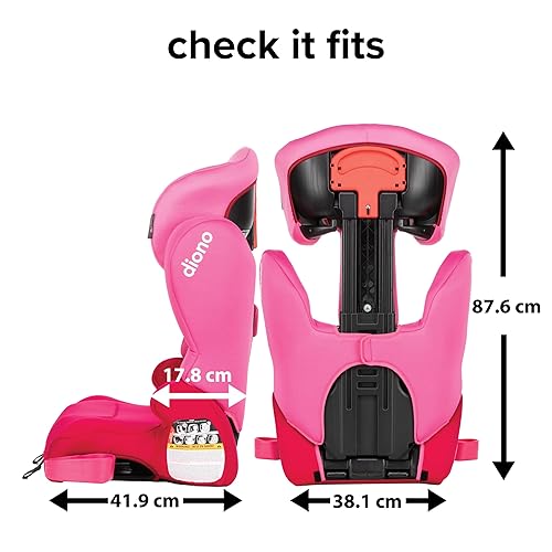 Miniatura 9 de Diono Cambria 2XT XL, conectores de doble pestillo, asiento elevador de posicionamiento de cinturón 2 en 1, respaldo alto a respaldo alto con