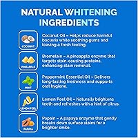 Vista 3 de Tiras blanqueadoras para dientes sensibles, sin esmalte, sin peróxido, tiras blanqueadoras de dientes con enzimas naturales, puntas blancas suaves