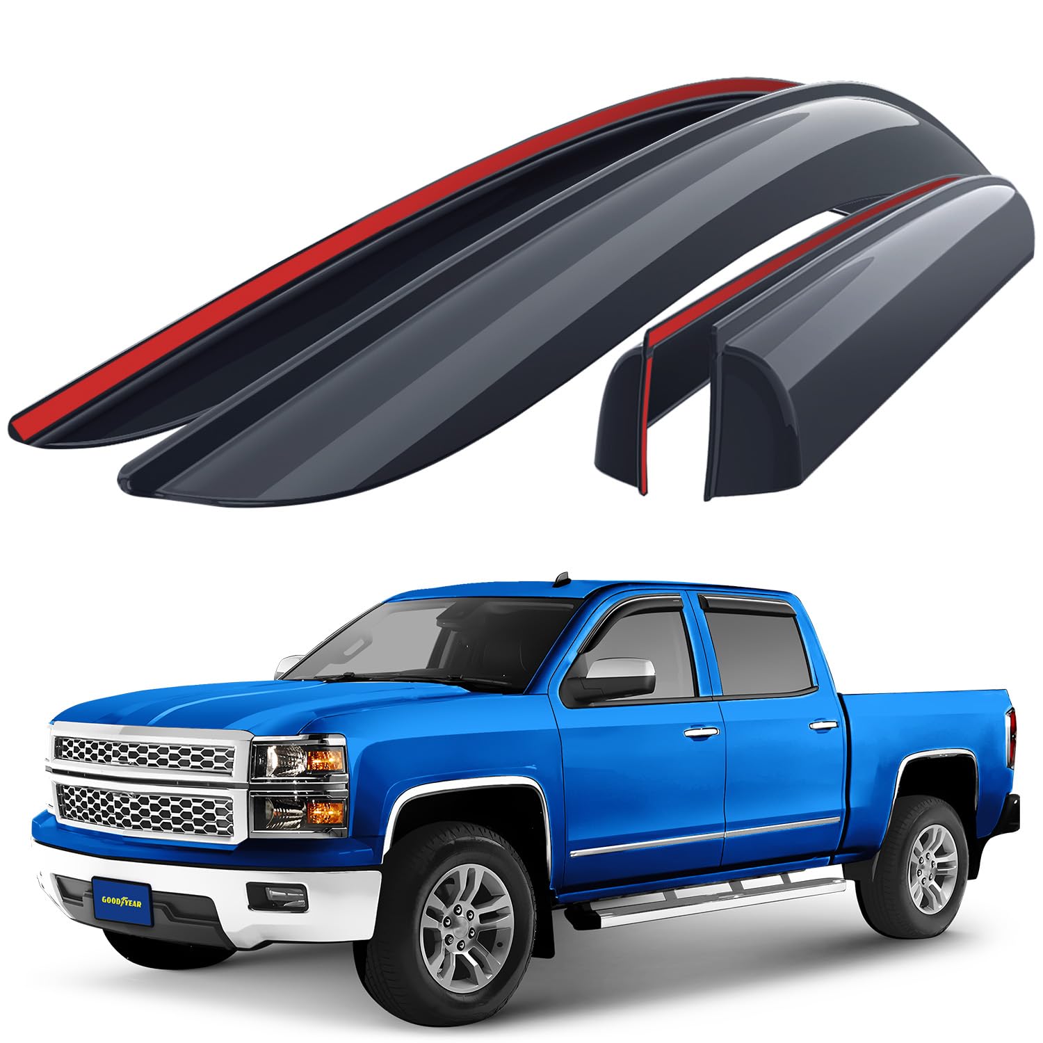 In-Channel Rain Guards Vent Visors Shade For 23-2025 Chevy Colorado - Foto 7