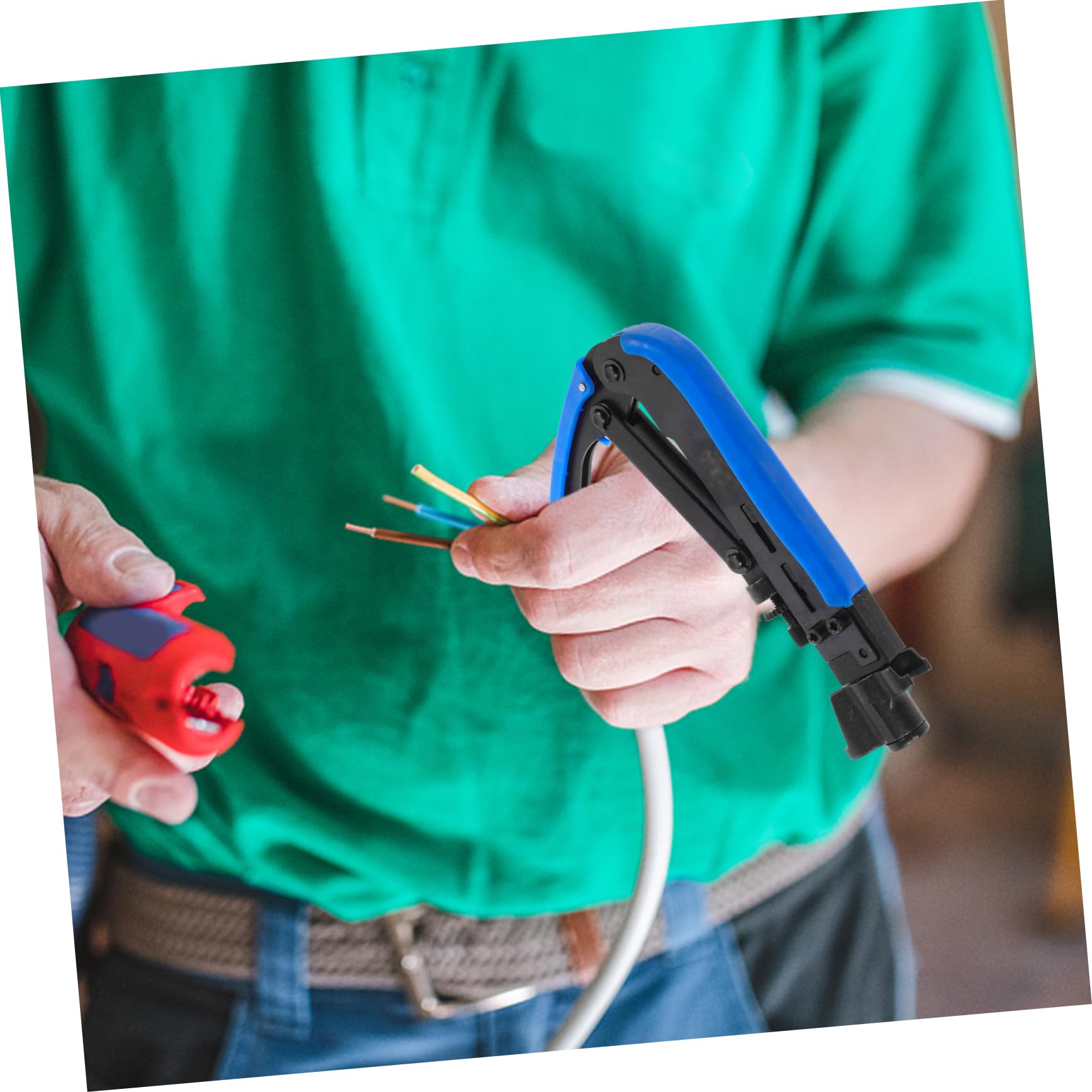 EXCEART Crimpatrice Professionale Per Connettori Strumento Di Compressione Coassiale Per Cavi Video Rete Utensile Robusto e Multifunzionale Per Crimpatura Facile e Affidabile
