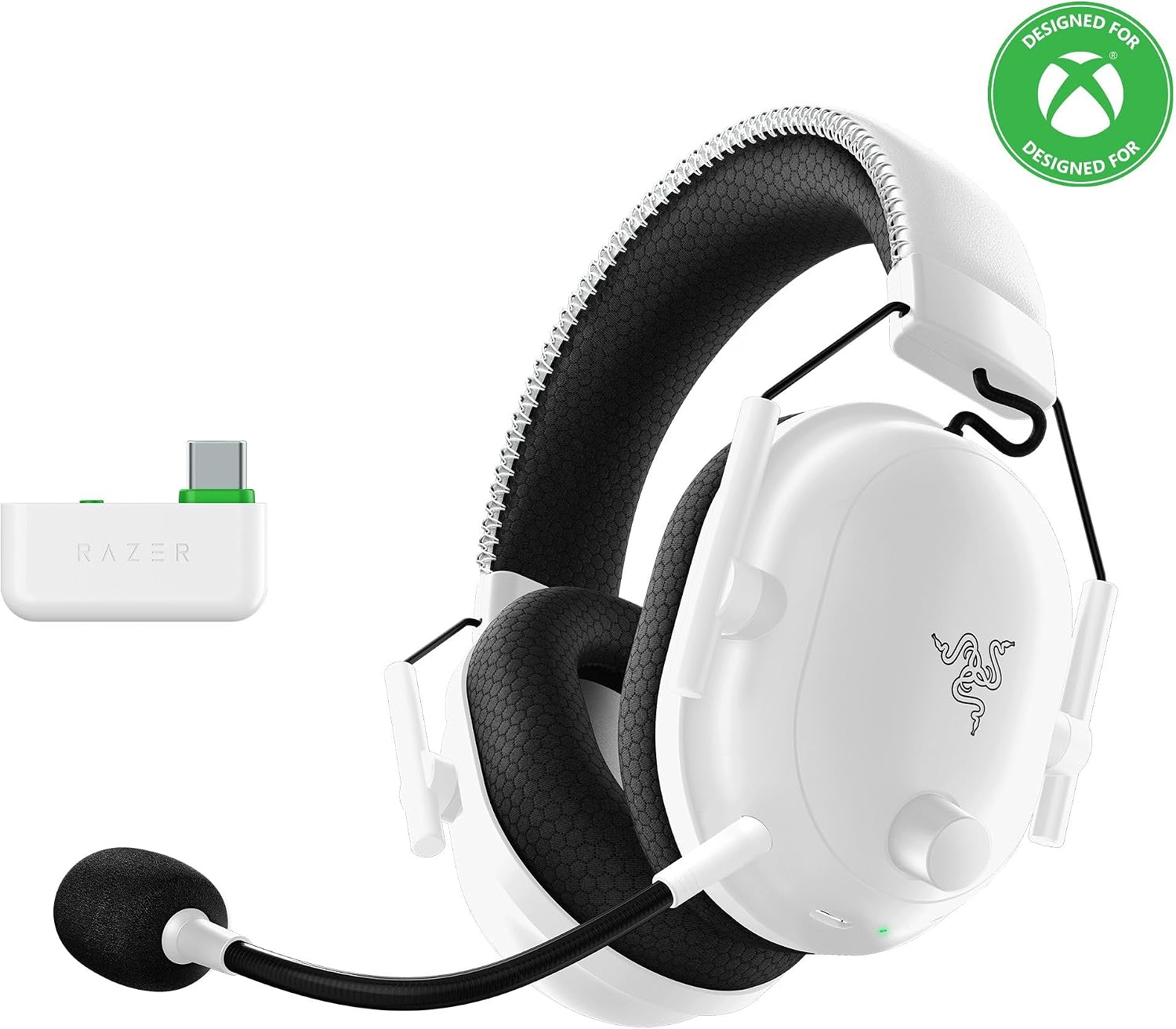 BlackShark V2 Pro Wireless Xbox Gaming Headset, White | 50mm Drivers, Super Wideband Mic, Noise Isolating Earcups, For Xbox, PS5, Switch 2, PC, Mac, Bluetooth, USB-C, 70hr Battery