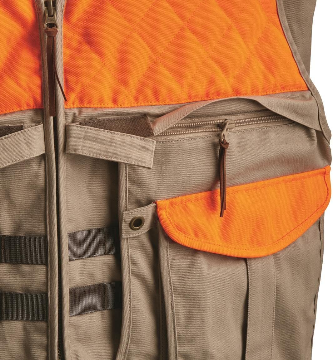 Guide Gear Men's Upland Vest for Bird Hunting, Orange with Back Game Pouch - Image 7