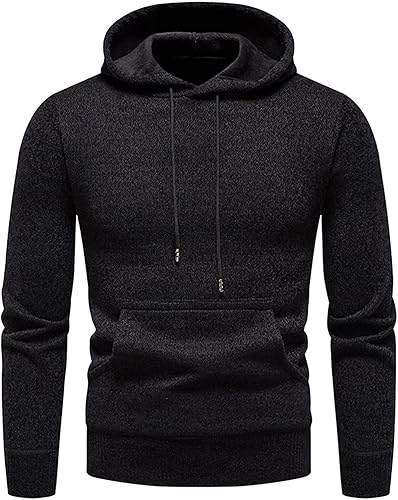 Hoodie Sweaters for Men Long Sleeve Lightweight Cotton Tops with Hood Fashion Breathable Stretch Pullover