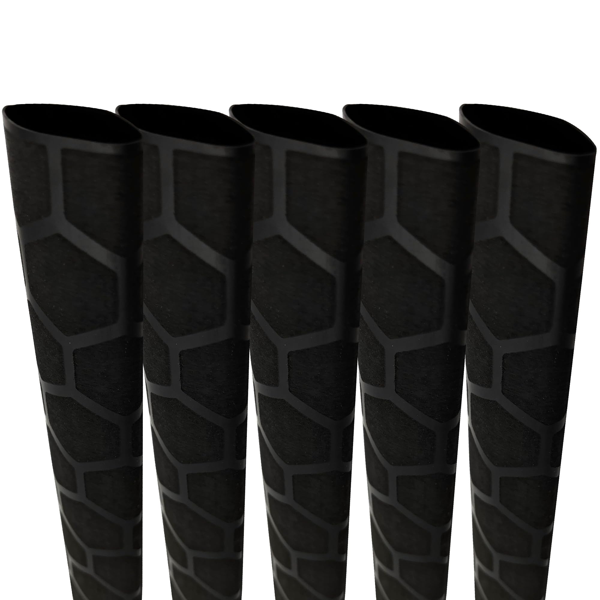 5 Pack(L5.25 ft*5) Heat Shrink Tubing for Fishing Rods, Honeycomb Pattern Fishing Rod Grip Heat Shrink Wrap (φ25mm, Black)