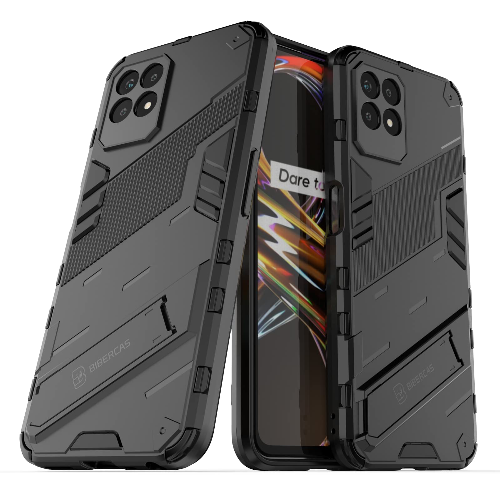 Spazy Dual Layer Case for Realme 8i & Narzo 50 – PC Kickstand
