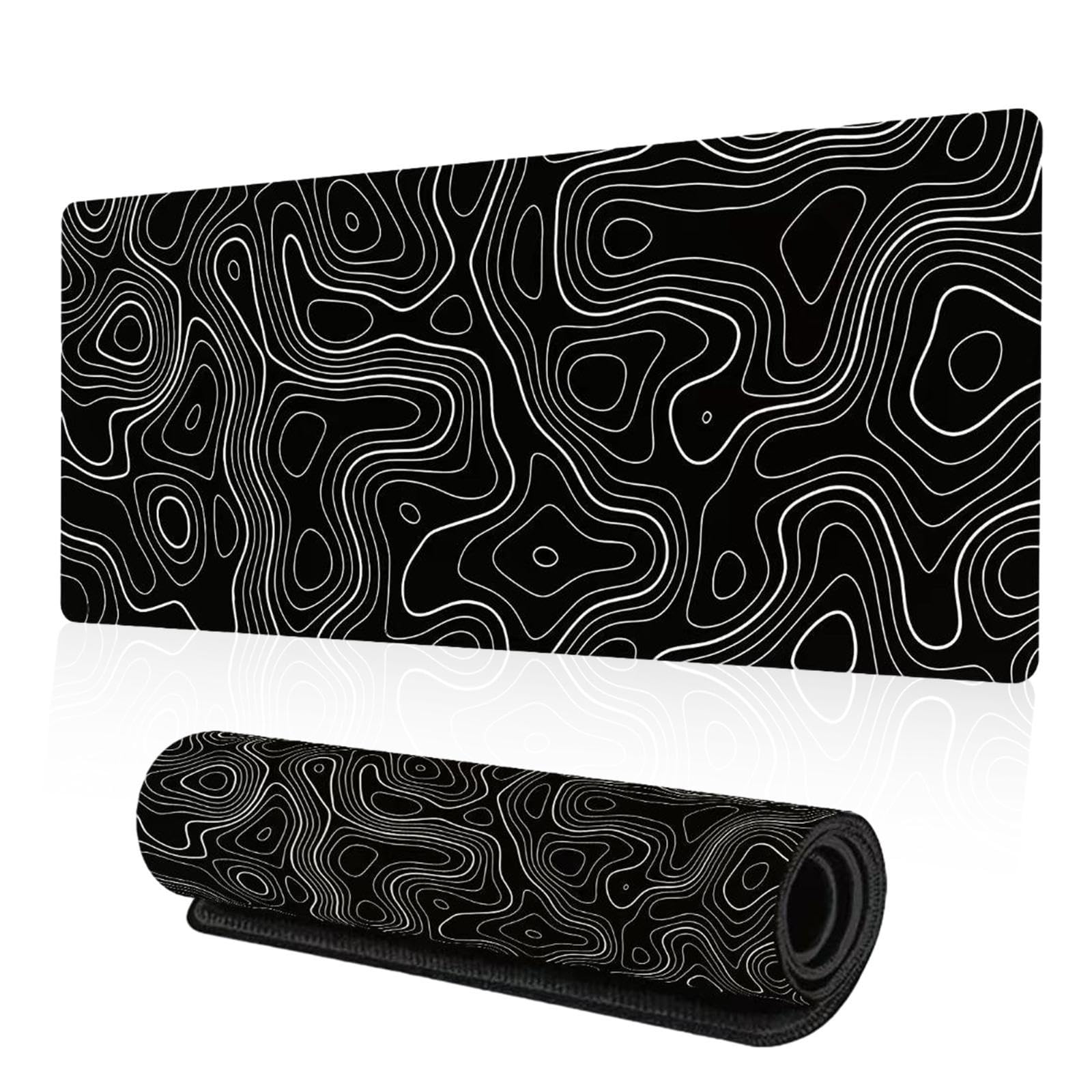XXL Alfombrilla de Ratón para Juegos, 800x300x3mm Tapete de Escritorio Extendida, Estera de Ordenador de Gran Tamaño, Grande Gaming Mouse Pad con Base de Antideslizante para Oficinas/Hogares (A)