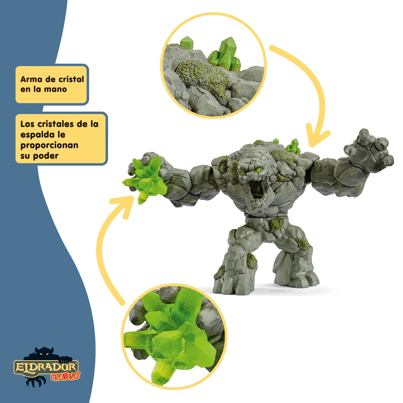 Schleich ELDRADOR Creatures 70141— Monstruo de Piedra — Colección Dragones, Monstruos y Criaturas — Figura de Acción con Brazos Móviles y Torso Giratorio — Juguetes para Niños de 7 Años o Más