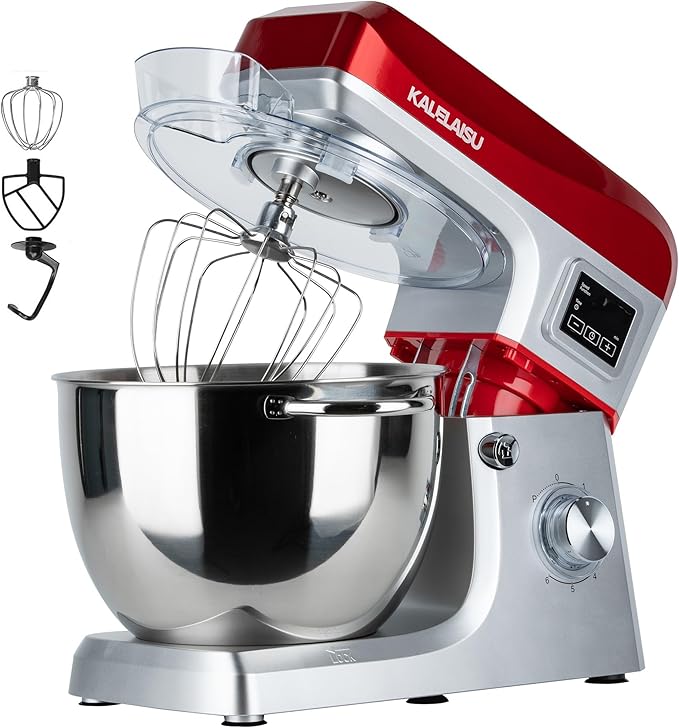 Amazon 卓上型ミキサー スタンドミキサー 8L大容量 7段階スピード調節 99分タイマー機能 3種アタッチメント 一台三役 低ノイズ