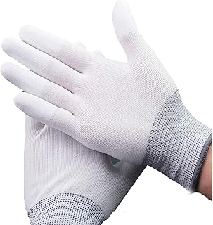 [Aboniton] 手袋 作業用手袋 静電気防止 12組セット 背抜き手袋 指先コーティング 軍手 滑り止め付き てぶくろ 手袋 作業用 通気 帯電防止 多機能 工場/園芸/清掃/物流業