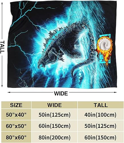 Miniatura 2 de EOHAGV Manta de dinosaurio de anime, manta de monstruo con impresión 3D de franela A-50 x 40 pulgadas