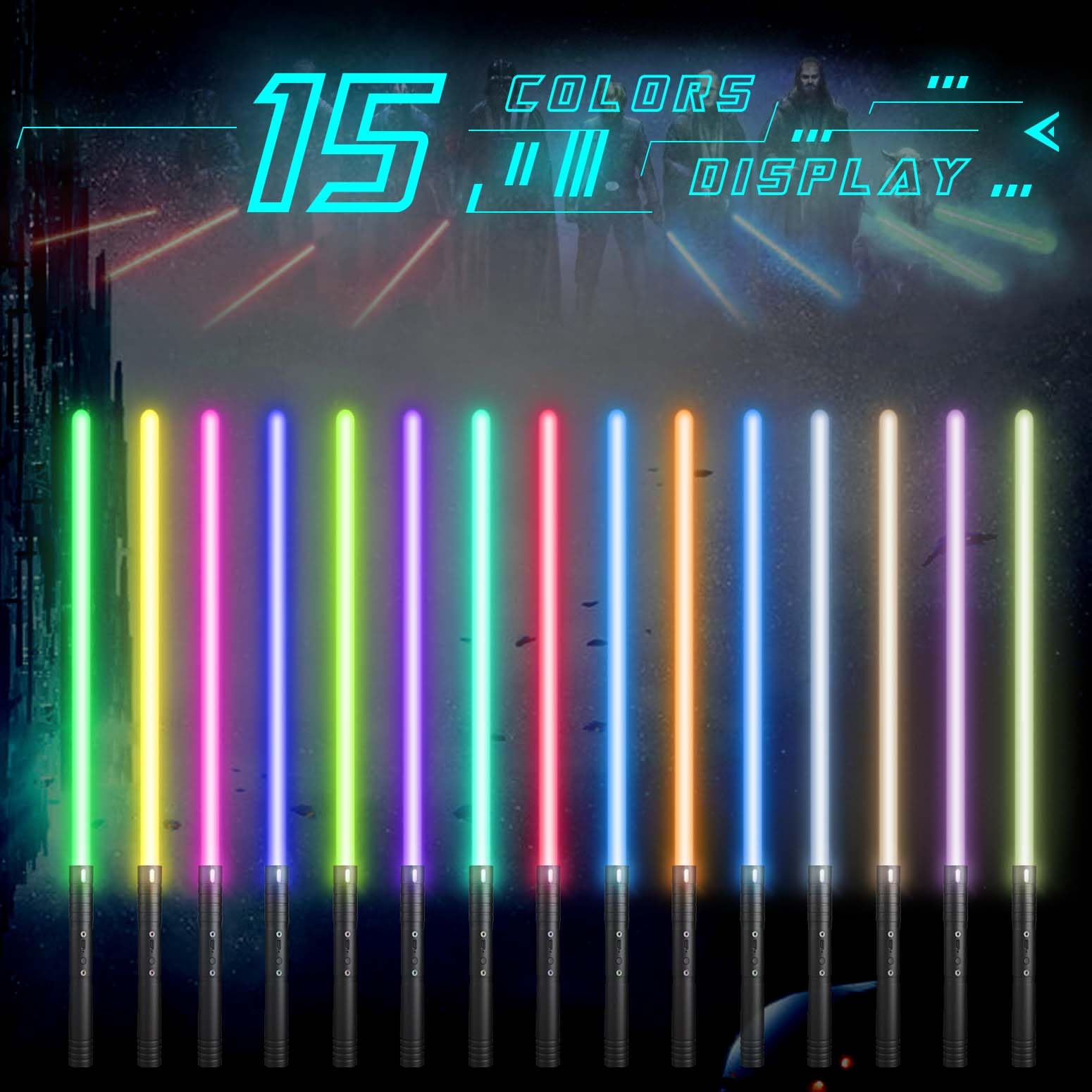 Sabre Laser pour Enfants, 2 Pièces Lightsaber 12 Couleurs Sabre Lumineux, Epées Laser Rechargeable avec Son, Costume Cosplay d'halloween, Jouet pour Enfants (1 PC)