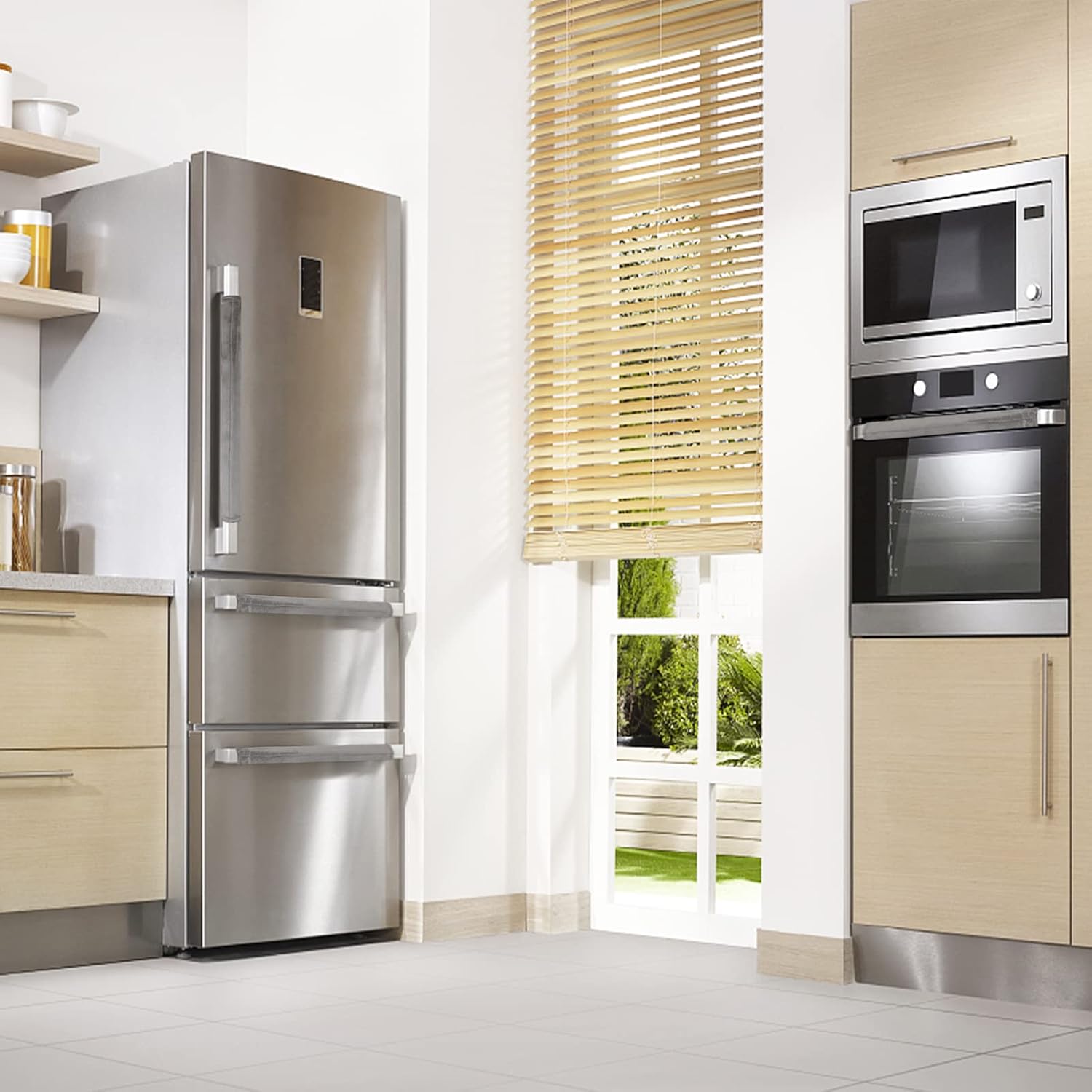 3PCS Refrigerator Door Handle Covers Kitchen Decor Keep Appliance Clean Anti-Static Stains for Fridge Dishwashers Velvet (Grey)