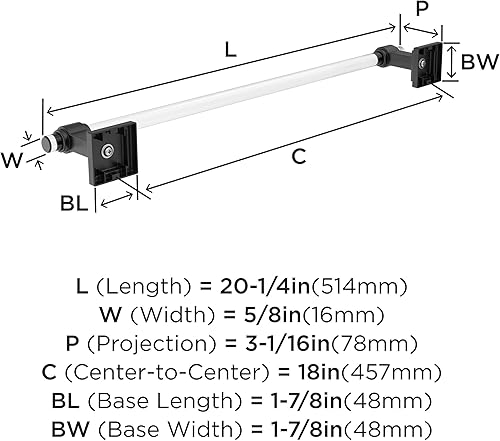 Vista 152 de Amerock BH36062CG10 - Toallero de mano Glacio de 5-7/16 pulgadas de longitud para pared de baño y cocina pequeña, accesorios de baño Transparente