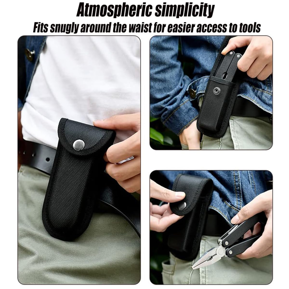 Custodia per Coltelli da Cintura con Passante - Fodero Pieghevole per Lame fino a 16 cm