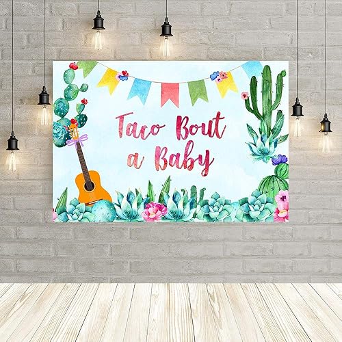 Miniatura 7 de Fondo de fiesta de taco de 7 x 5 pies, para fiesta de bebé, para el cinco de mayo, niño mexicano, baby shower, fotografía, cactus, decoración