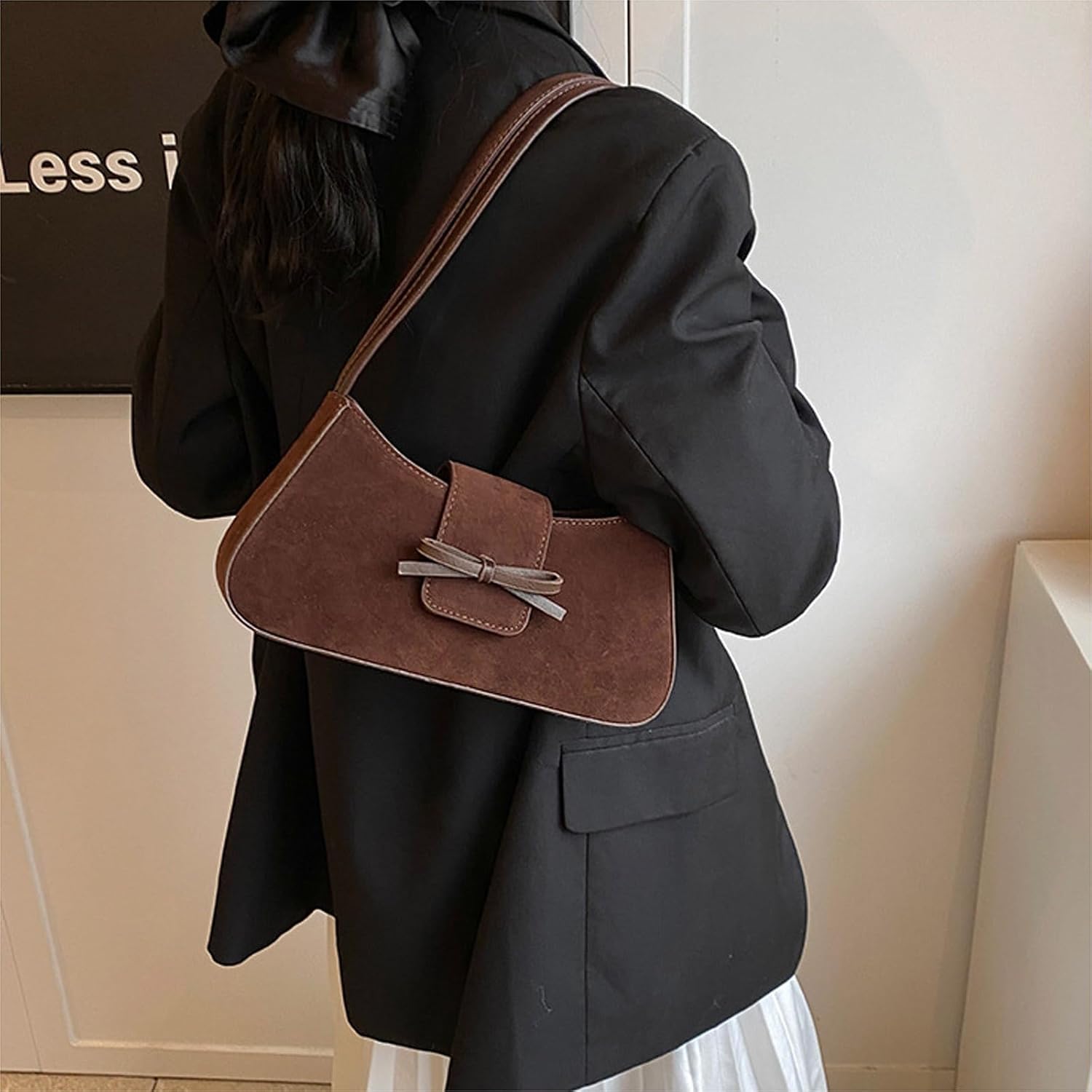 Shoulder Bag for Women, Hobo Handbags Trendy Y2K Purses Patent Leather Clutch Bag Cute Bow Purse - Image 2