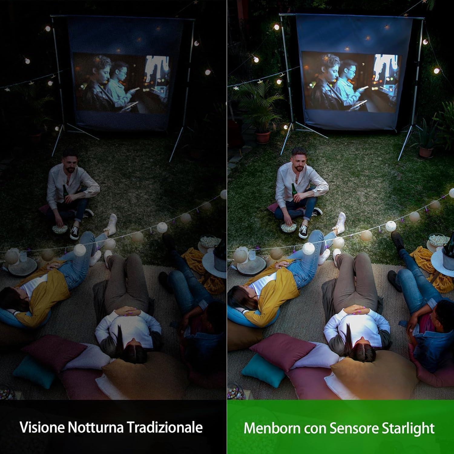 Telecamera WiFi Esterno WiFi 6, 2,5K Telecamera da Esterno 2,4GHz 360° | Telecamera PTZ con faretto, visione notturna a colori, tracciamento automatico, audio a 2 vie e compatibile con Alexa